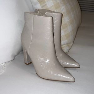 Cream dress boots